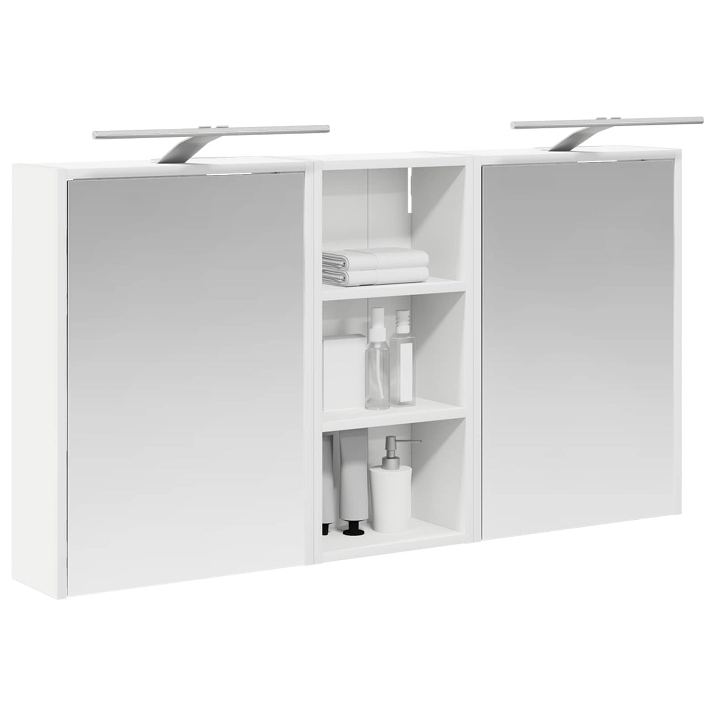 Baderomsskapsett for 3 pcs 116 x 16 x 62,5 cm Konstruert tre