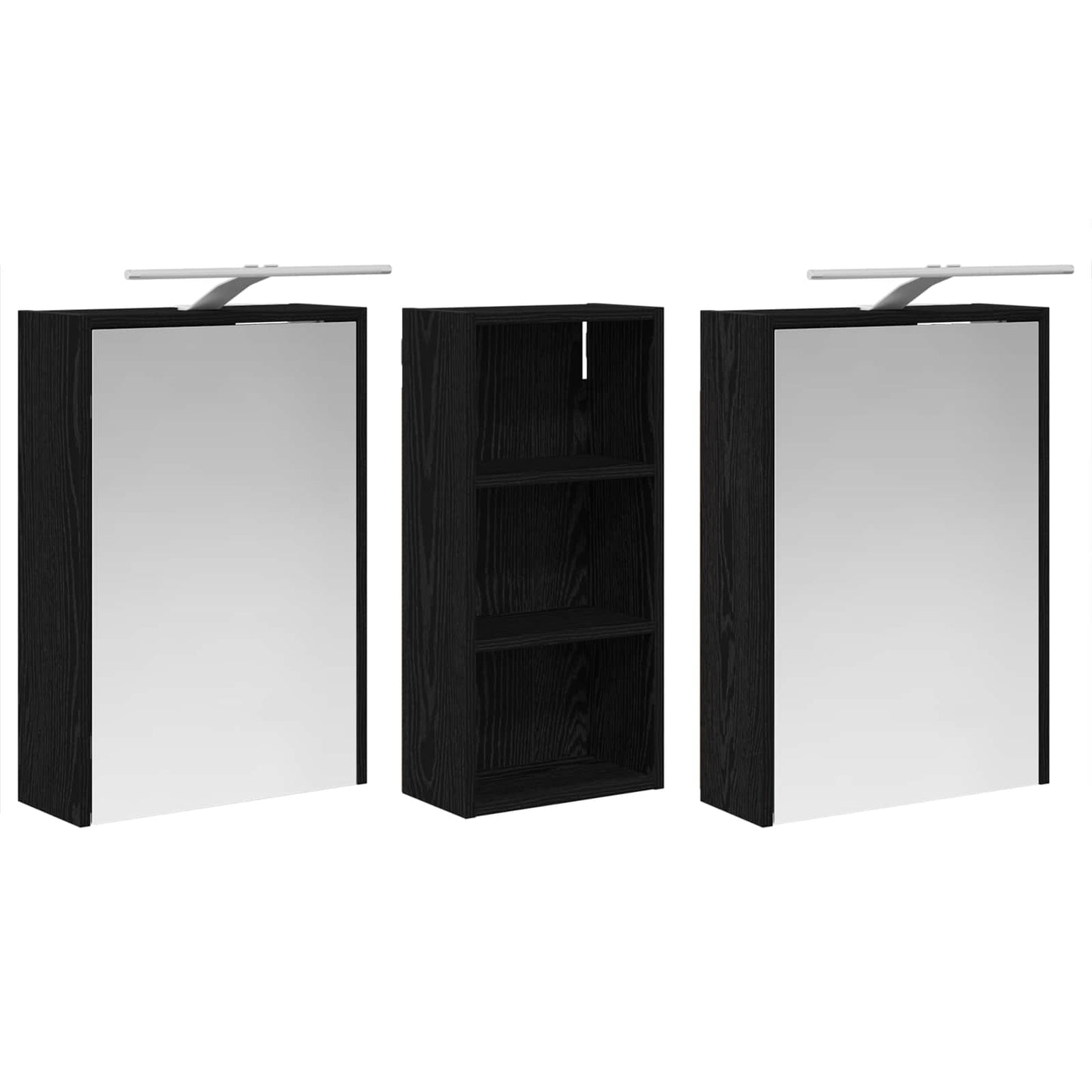 Baderomsskapsett for 3 pcs 116 x 16 x 62,5 cm Konstruert tre