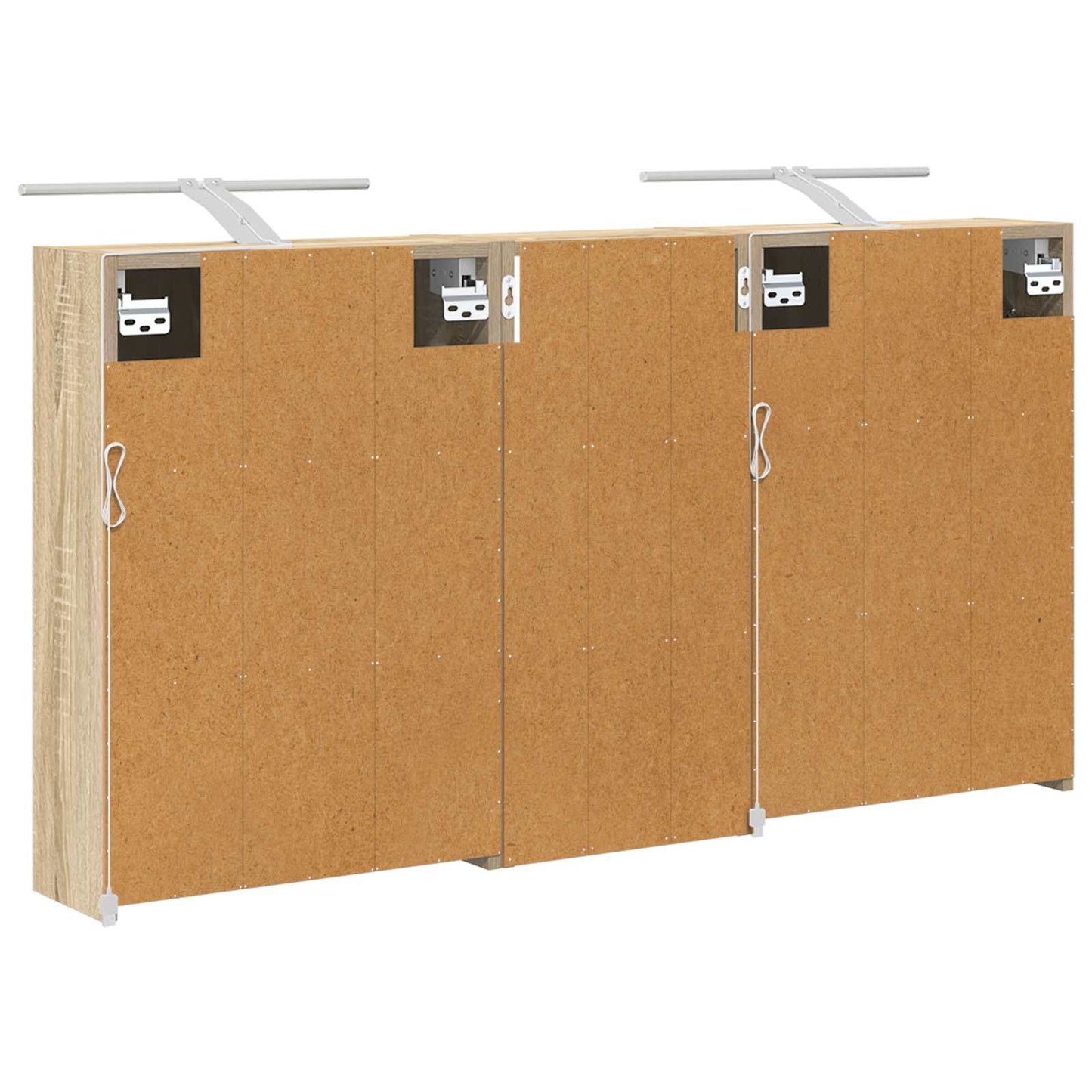 Baderomsskapsett for 3 pcs 116 x 16 x 62,5 cm Konstruert tre