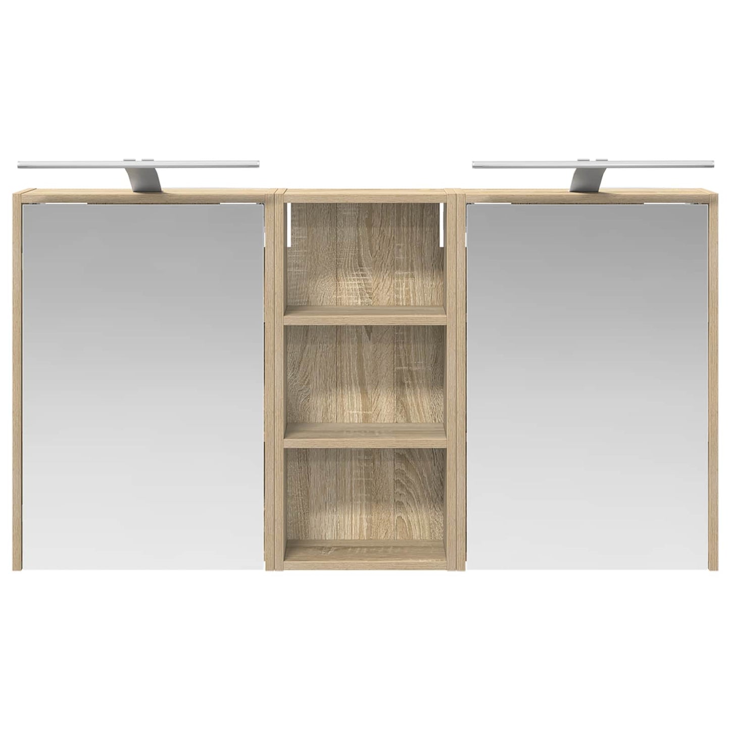 Baderomsskapsett for 3 pcs 116 x 16 x 62,5 cm Konstruert tre