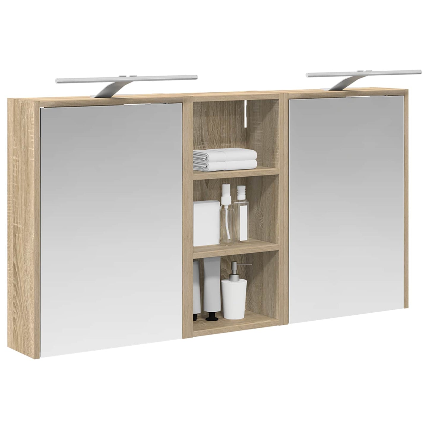 Baderomsskapsett for 3 pcs 116 x 16 x 62,5 cm Konstruert tre