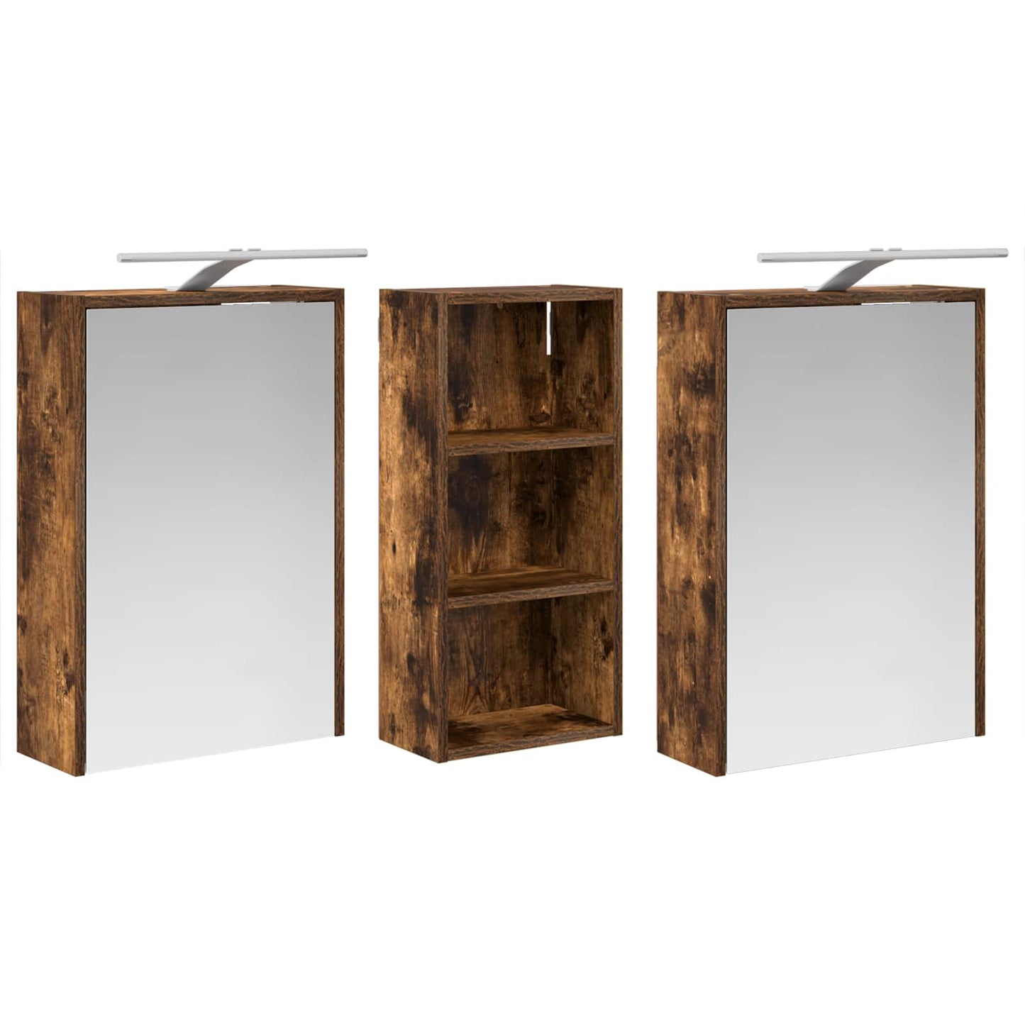 Baderomsskapsett for 3 pcs 116 x 16 x 62,5 cm Konstruert tre