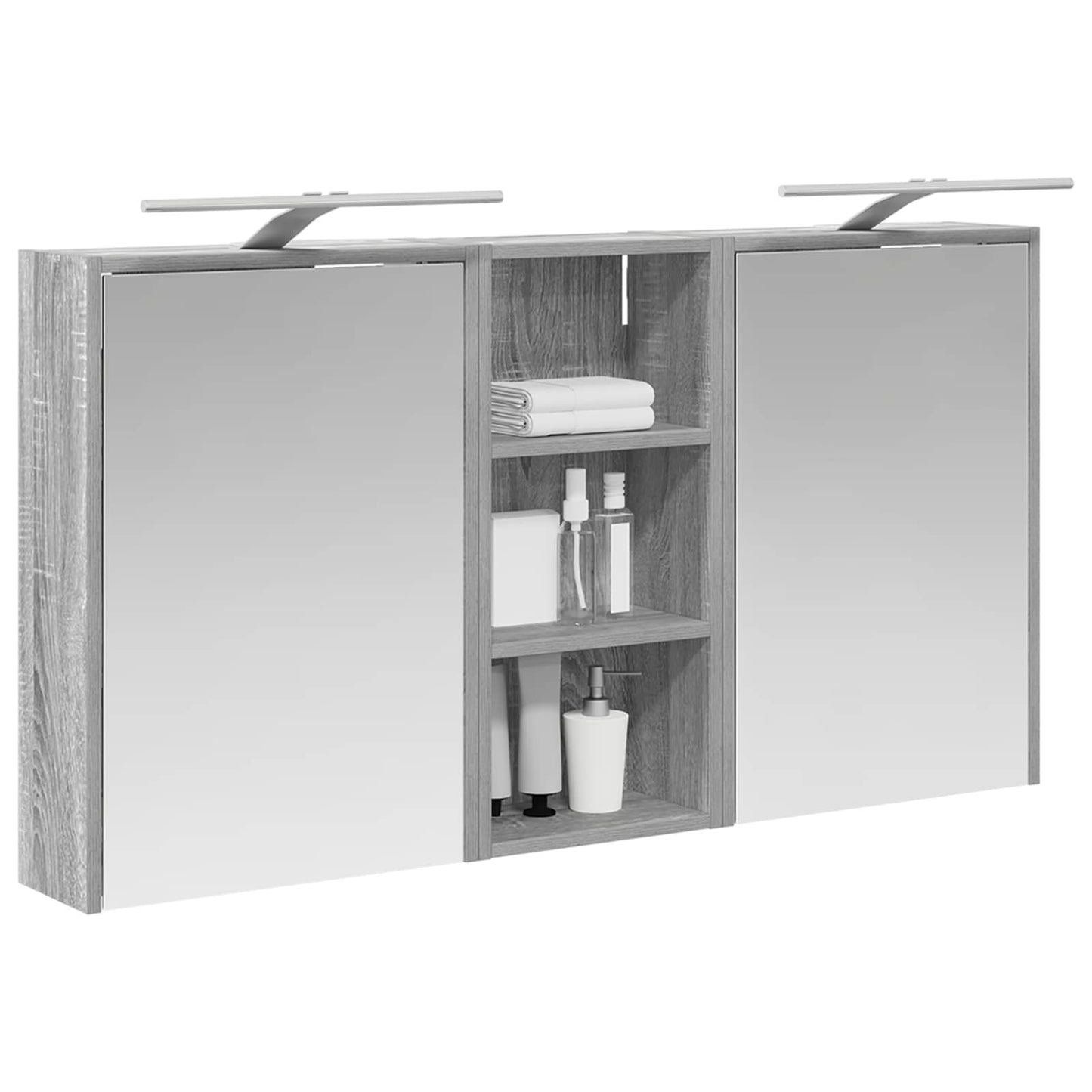 Baderomsskapsett for 3 pcs 116 x 16 x 62,5 cm Konstruert tre