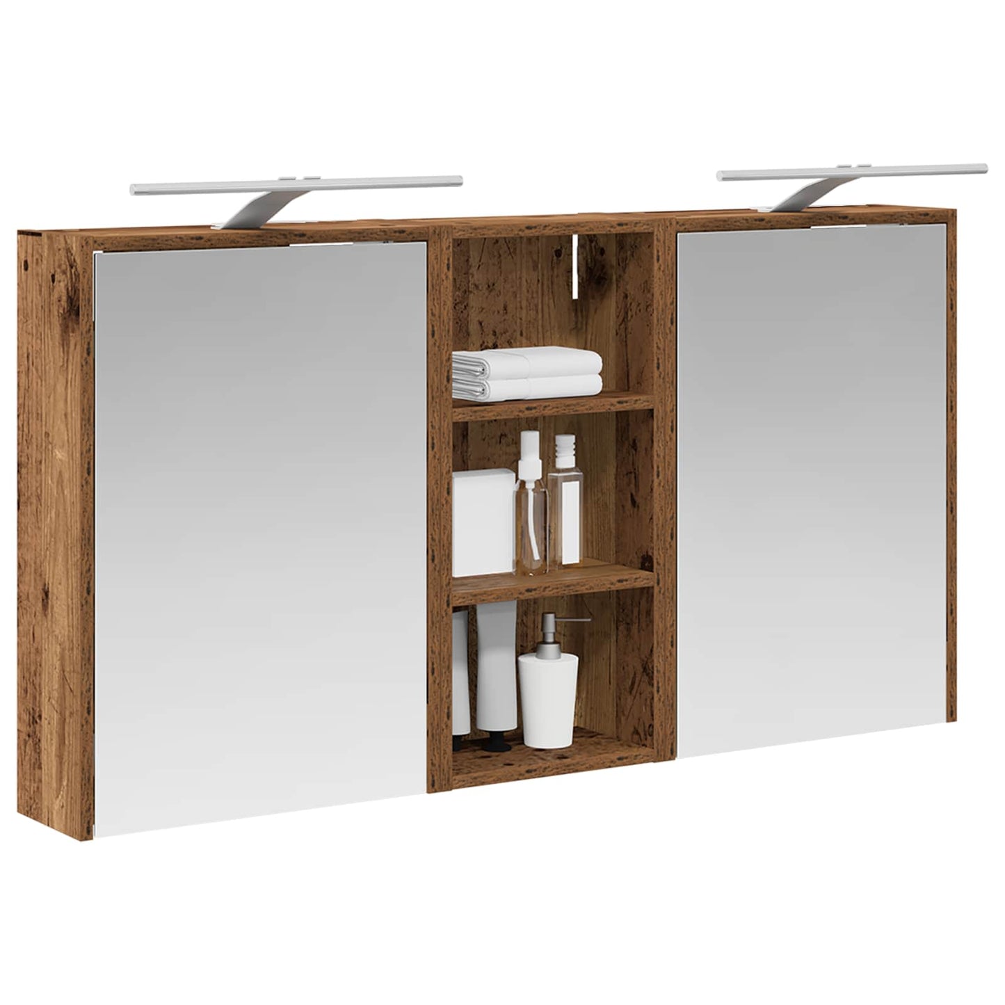 Baderomsskapsett for 3 pcs 116 x 16 x 62,5 cm Konstruert tre