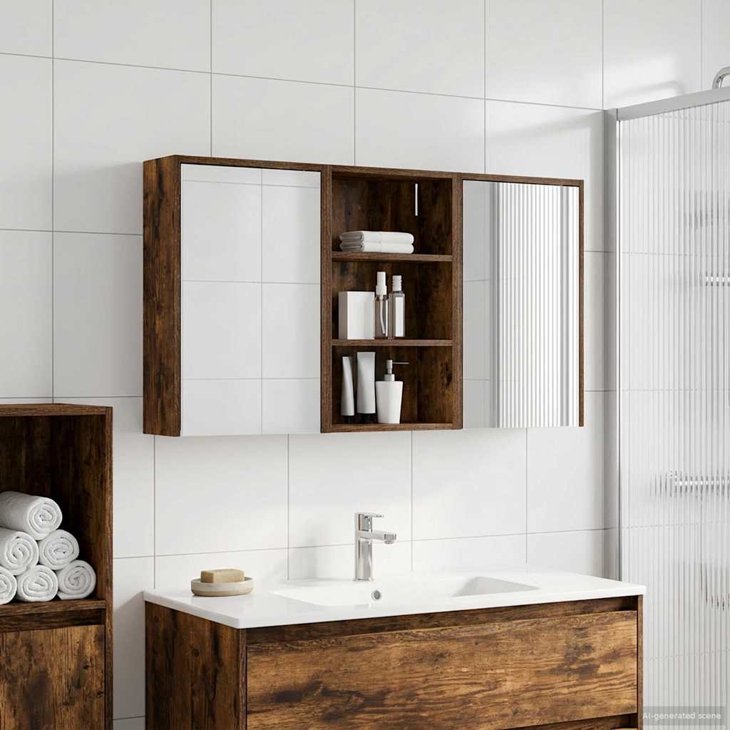 Baderomsskapsett 3 pcs 126 x 16 x 62.5 cm Konstruert tre