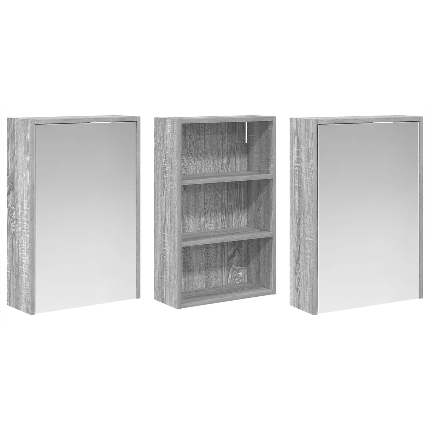 Baderomsskapsett 3 pcs 126 x 16 x 62.5 cm Konstruert tre