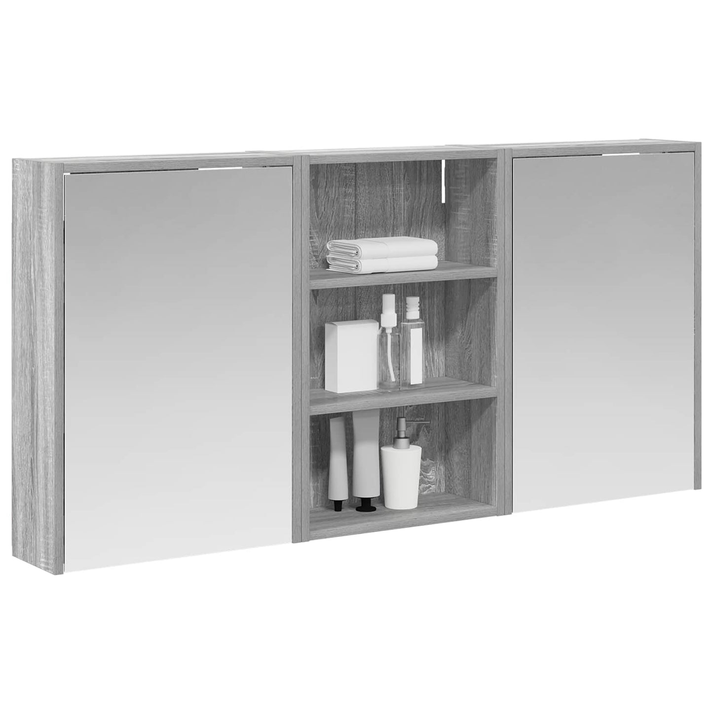Baderomsskapsett 3 pcs 126 x 16 x 62.5 cm Konstruert tre