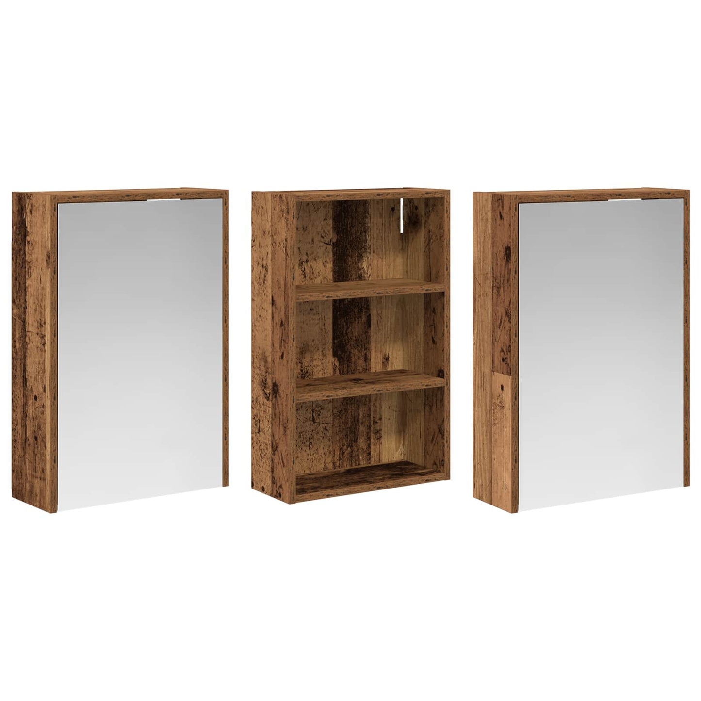 Baderomsskapsett 3 pcs 126 x 16 x 62.5 cm Konstruert tre