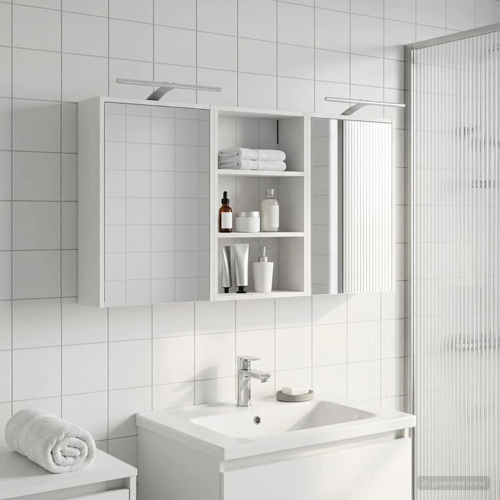 Baderomsskapsett 3 pcs 126 x 16 x 62.5 cm Konstruert tre