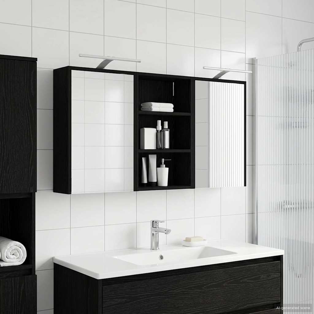 Baderomsskapsett 3 pcs 126 x 16 x 62.5 cm Konstruert tre