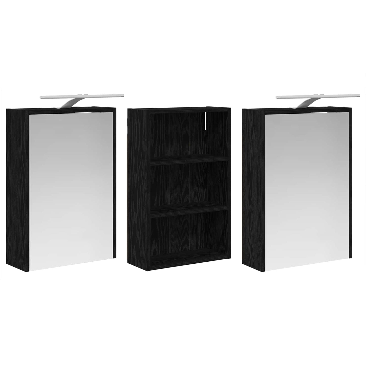Baderomsskapsett 3 pcs 126 x 16 x 62.5 cm Konstruert tre