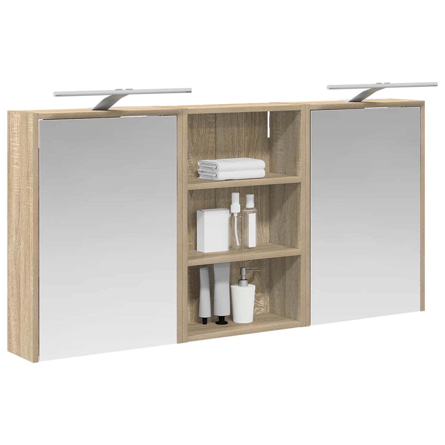 Baderomsskapsett 3 pcs 126 x 16 x 62.5 cm Konstruert tre