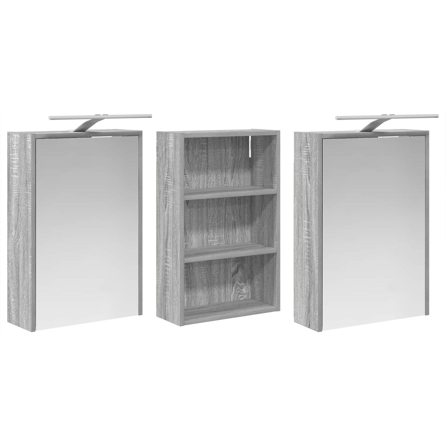 Baderomsskapsett 3 pcs 126 x 16 x 62.5 cm Konstruert tre