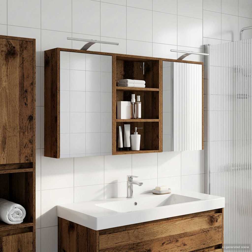 Baderomsskapsett 3 pcs 126 x 16 x 62.5 cm Konstruert tre