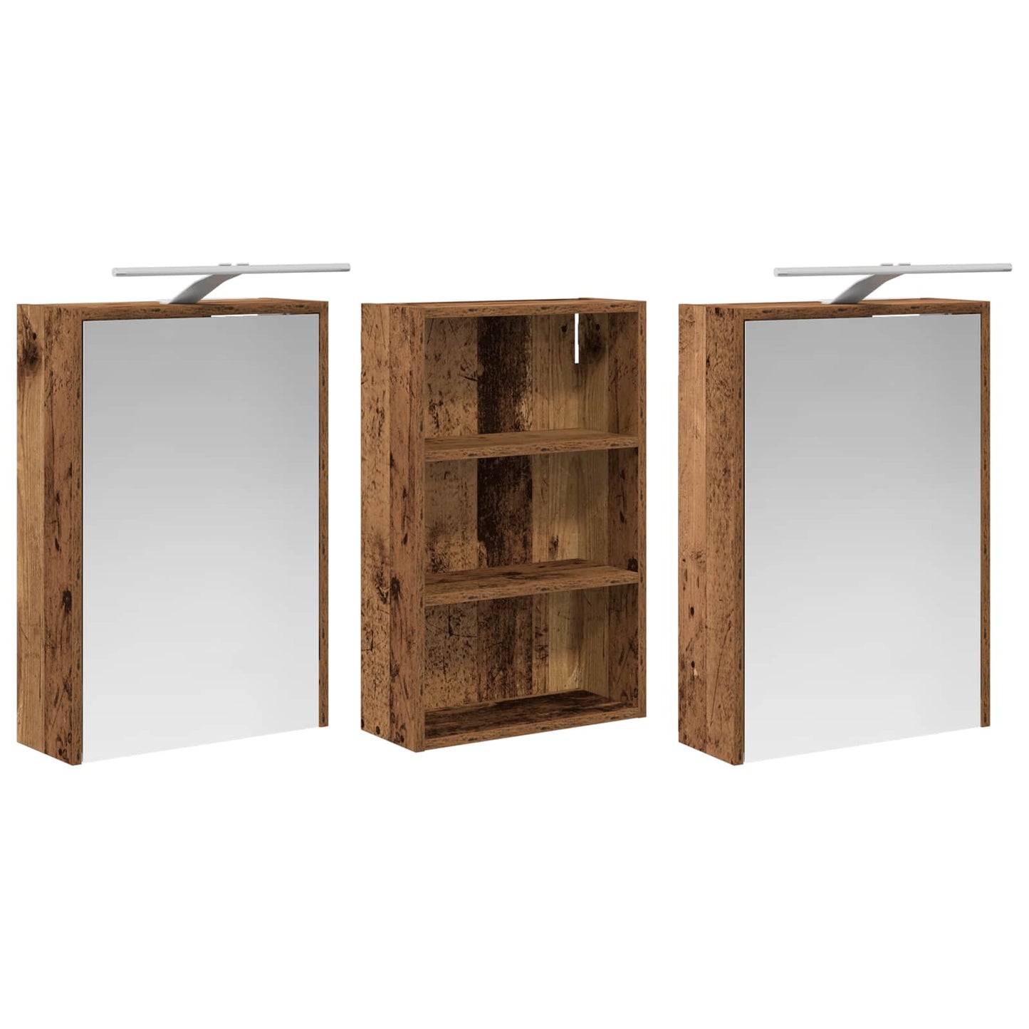 Baderomsskapsett 3 pcs 126 x 16 x 62.5 cm Konstruert tre