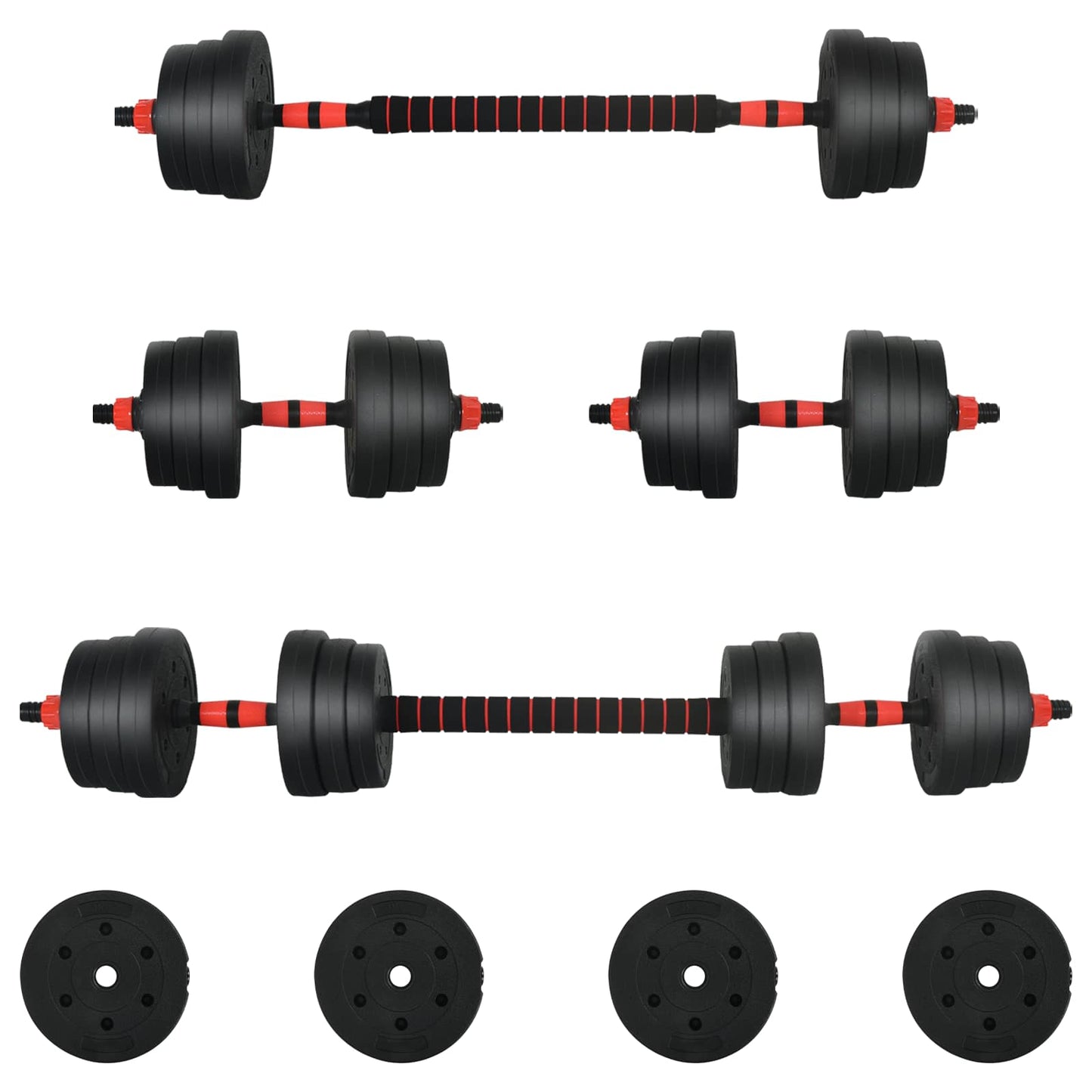 2-i-1 Manualsett 30kg Svart og Rød Sement og jernsand