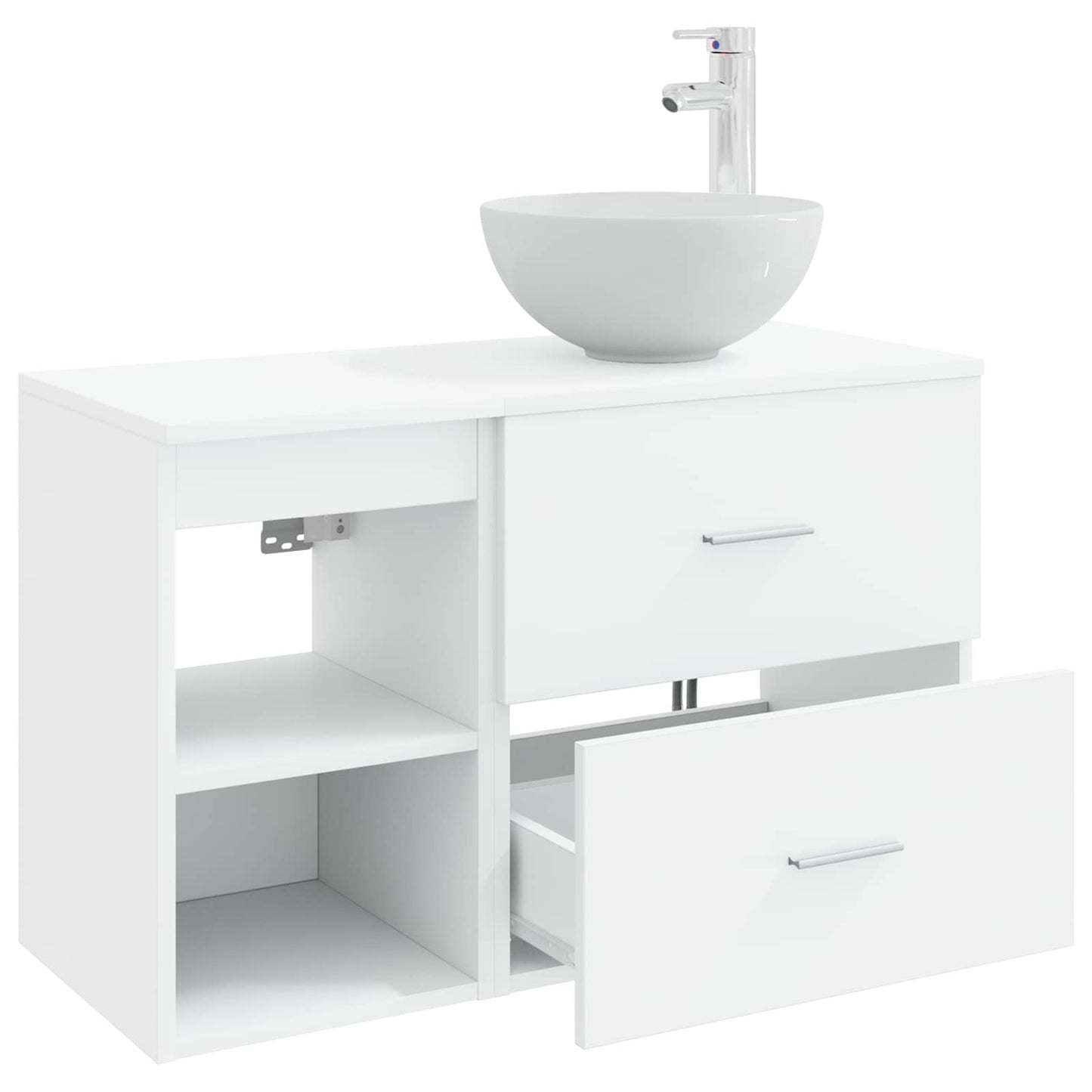 Baderomsinnredningssett 2 pcs Hvit Konstruert tre