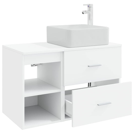 Baderomsinnredningssett 2 pcs Hvit Konstruert tre