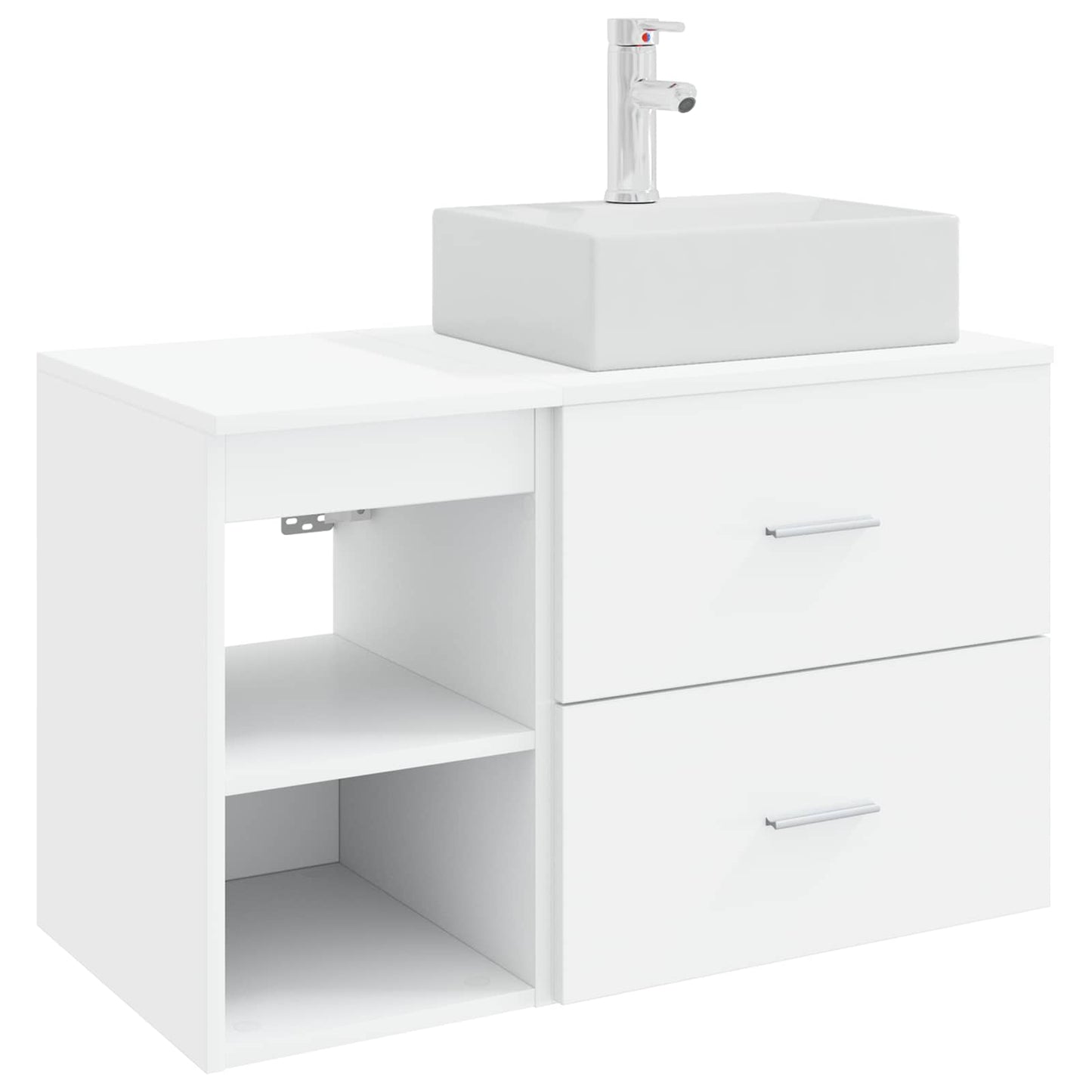 Baderomsinnredningssett 2 pcs Hvit Konstruert tre