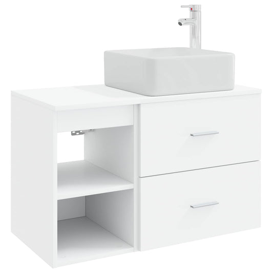 Baderomsinnredningssett 2 pcs Hvit Konstruert tre