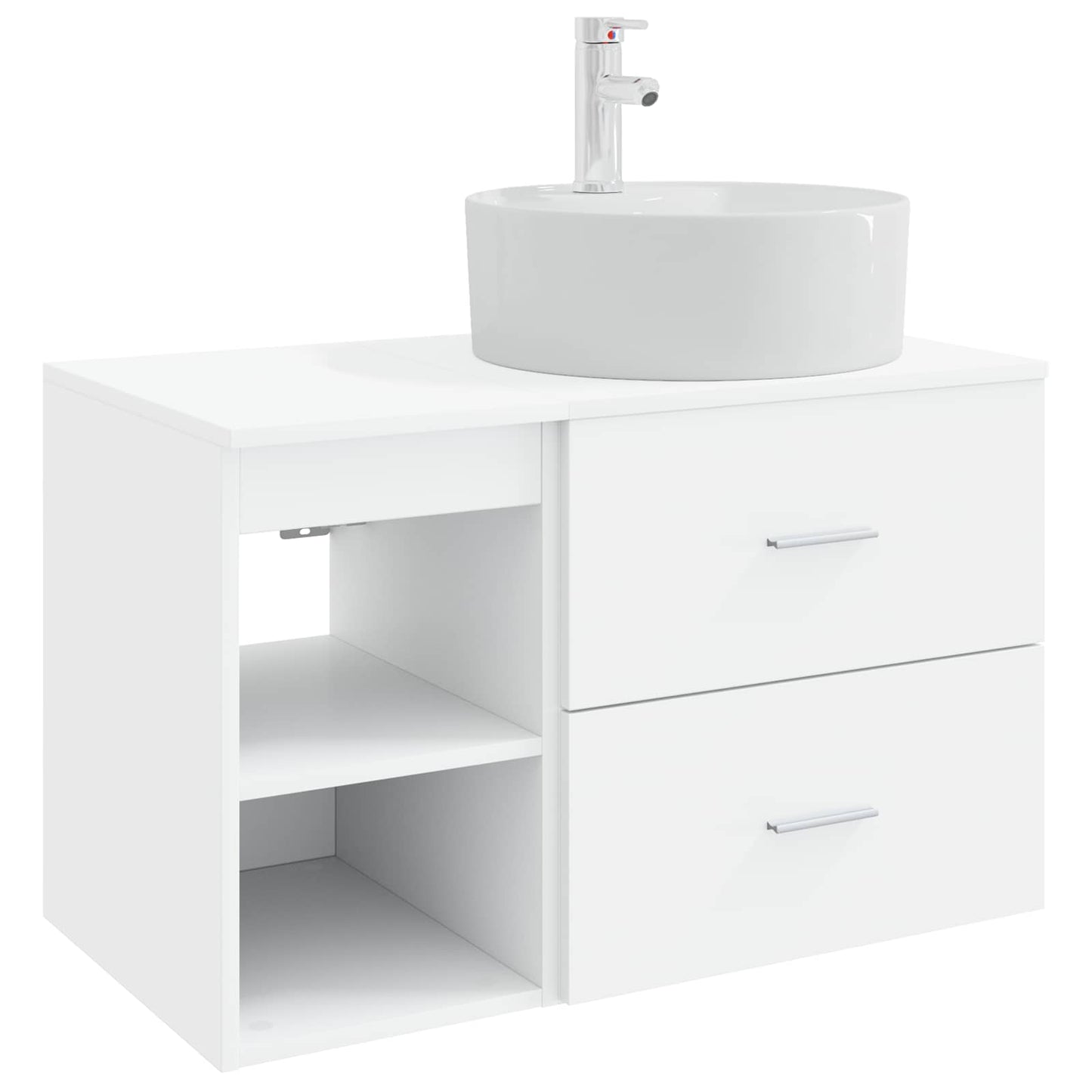 Baderomsinnredningssett 2 pcs Hvit Konstruert tre