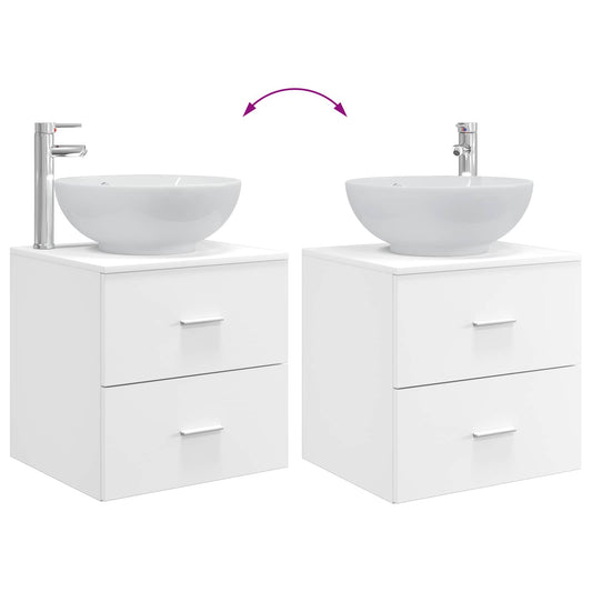 Baderomsinnredningssett 2 pcs Hvit Konstruert tre