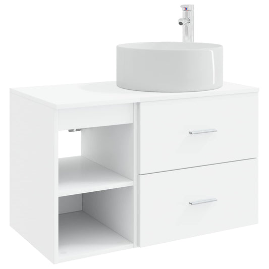 Baderomsinnredningssett 2 pcs Hvit Konstruert tre