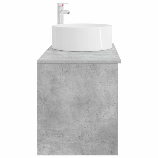 Baderomsinnredningssett 2 pcs Betonggrå Konstruert tre