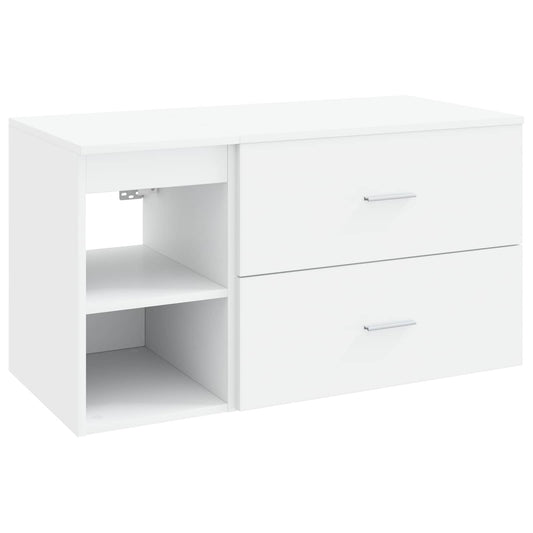 Baderomsinnredningssett 2 pcs Hvit Konstruert tre