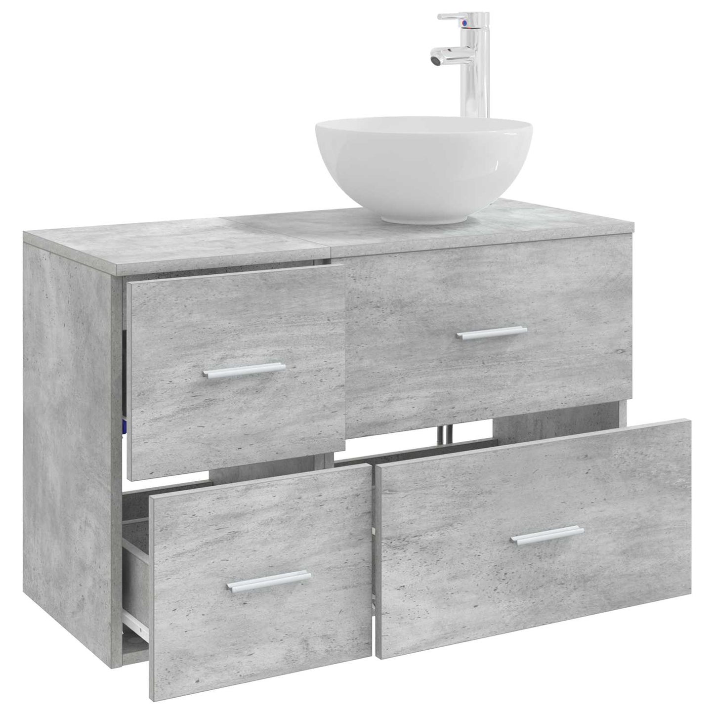 Baderomsinnredningssett 2 pcs Betonggrå Konstruert tre
