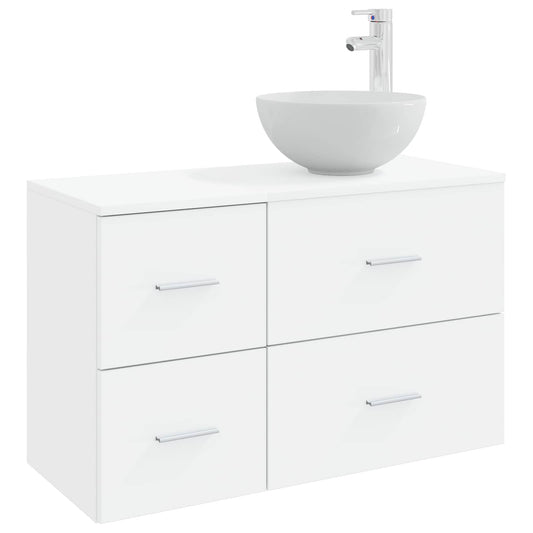 Baderomsinnredningssett 2 pcs Hvit Konstruert tre