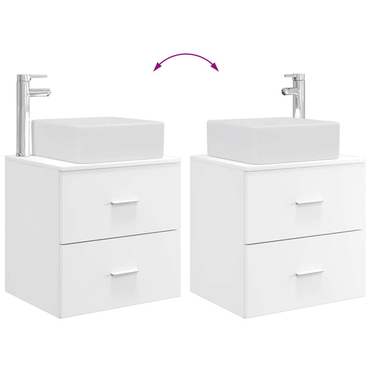 Baderomsinnredningssett 2 pcs Hvit Konstruert tre