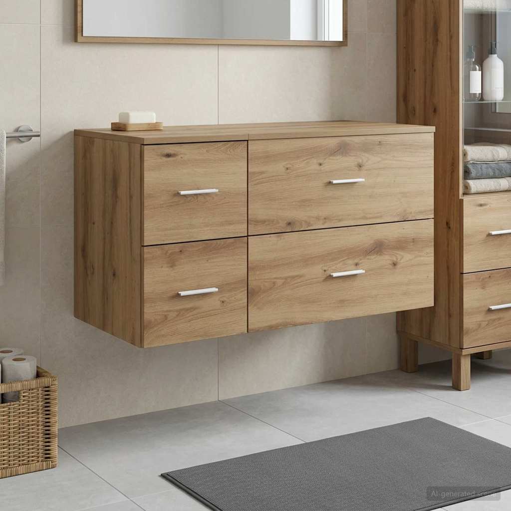 Baderomsinnredningssett 2 stk. Artisan eik Konstruert tre
