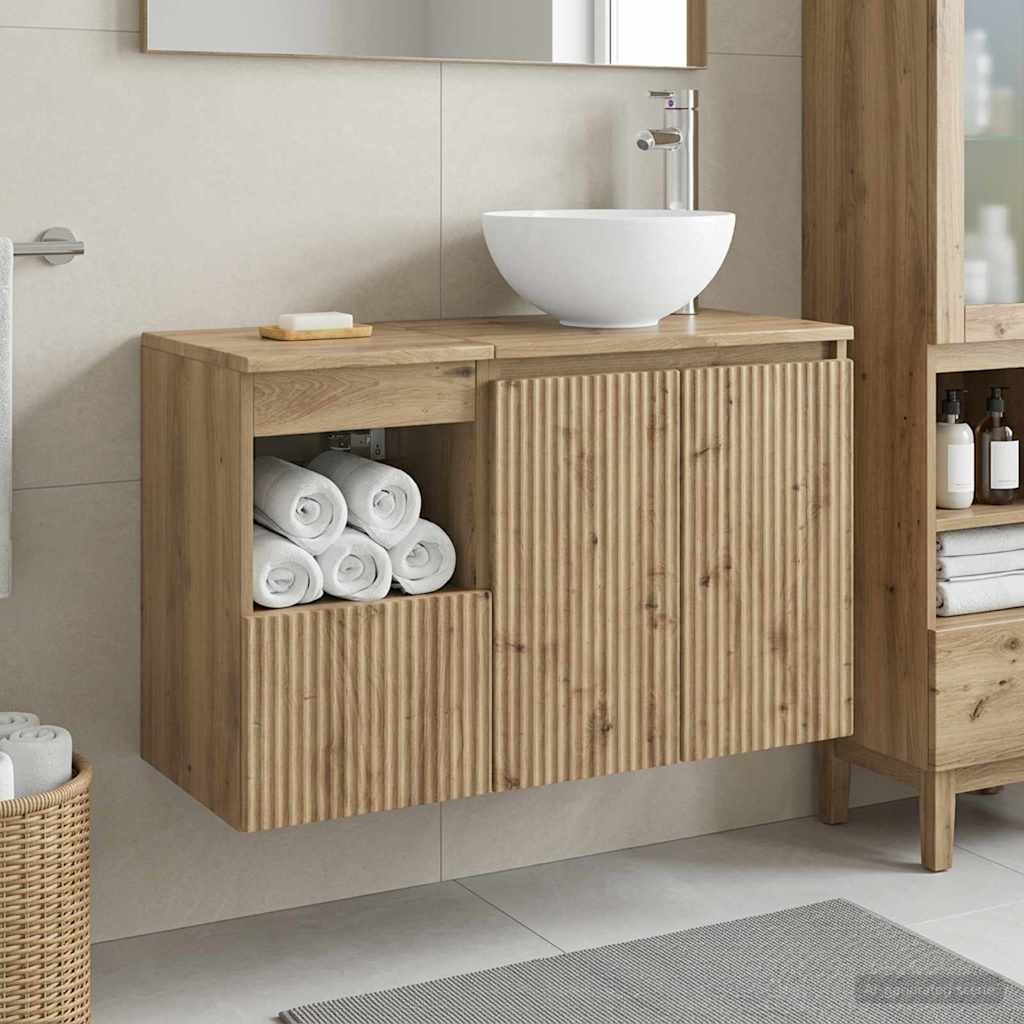 Baderomsinnredningssett 2 stk. Artisan eik Konstruert tre