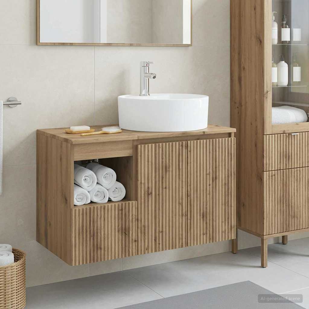 Baderomsinnredningssett 2 stk. Artisan eik Konstruert tre