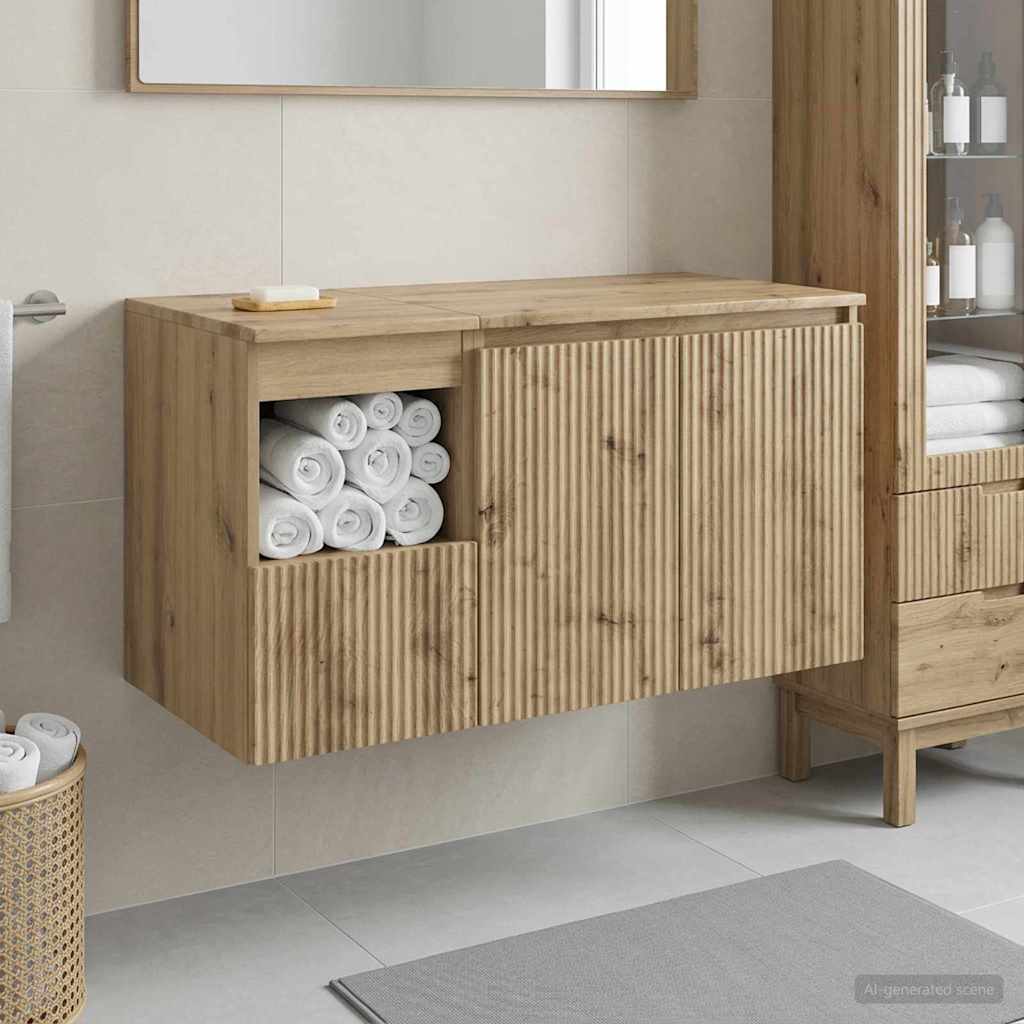 Baderomsinnredningssett 2 stk. Artisan eik Konstruert tre