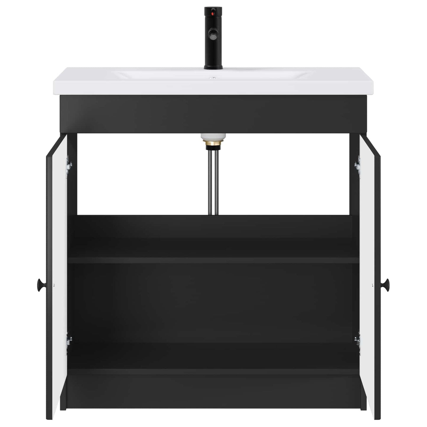 Baderomsinnredningssett Svart 56 x 37,5 x 81 cm Konstruert tre