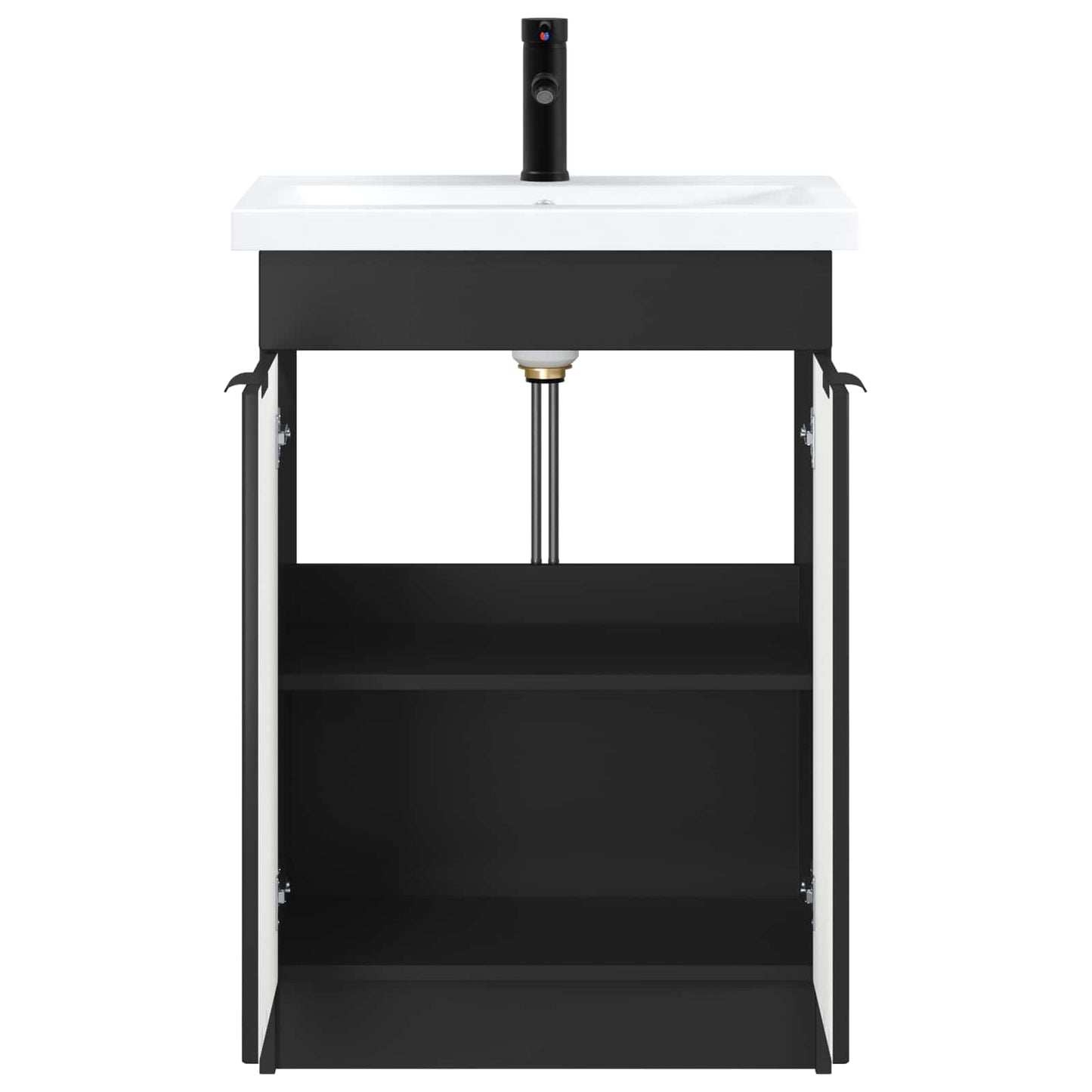 Baderomsinnredningssett Svart 56 x 37,5 x 81 cm Konstruert tre