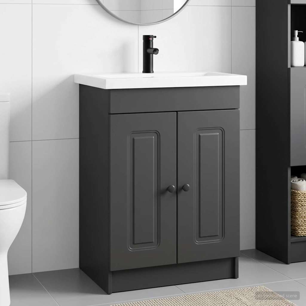 Baderomsinnredningssett Svart 78,5 x 37,5 x 81 cm