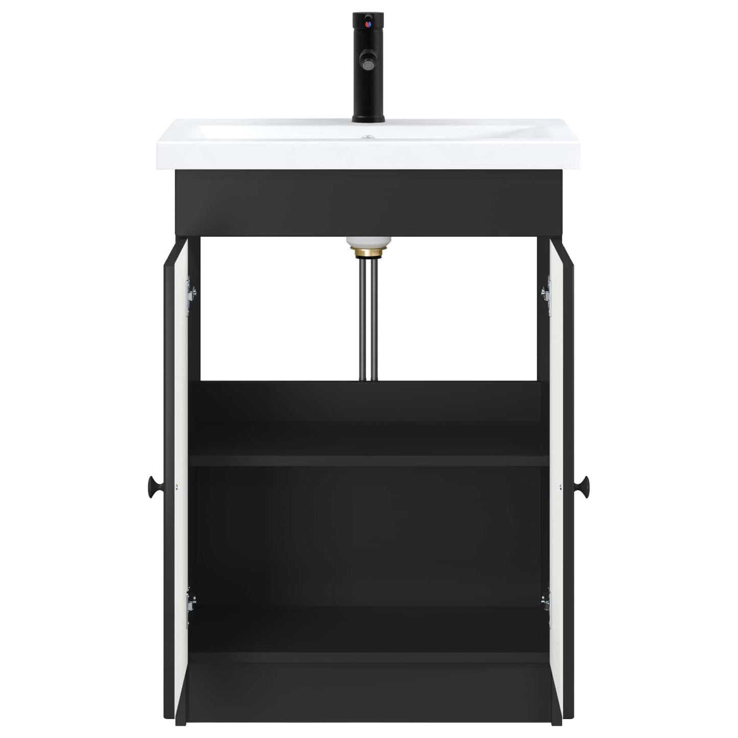 Baderomsinnredningssett Svart 56 x 37,5 x 81 cm Konstruert tre