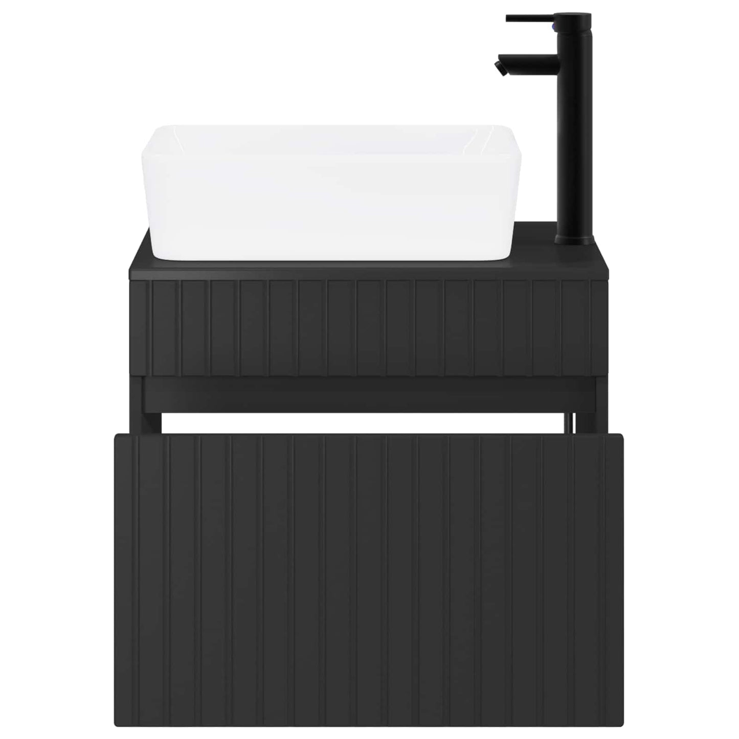 Baderomsinnredningssett Svart Konstruert tre