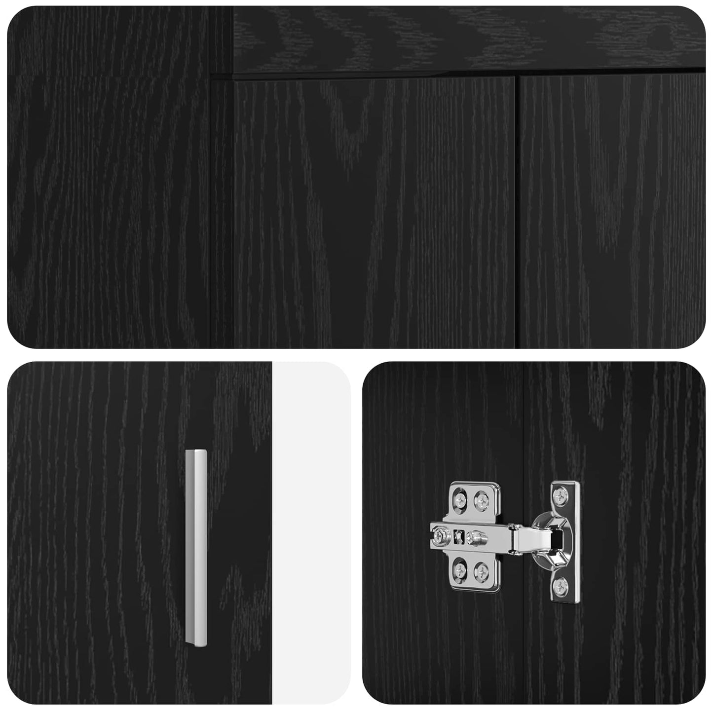 Baderomsinnredningssett Svart eik 81 x 40 x 84,5 cm