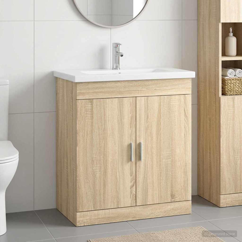 Baderomsinnredningssett Sonoma eik 81 x 40 x 84,5 cm