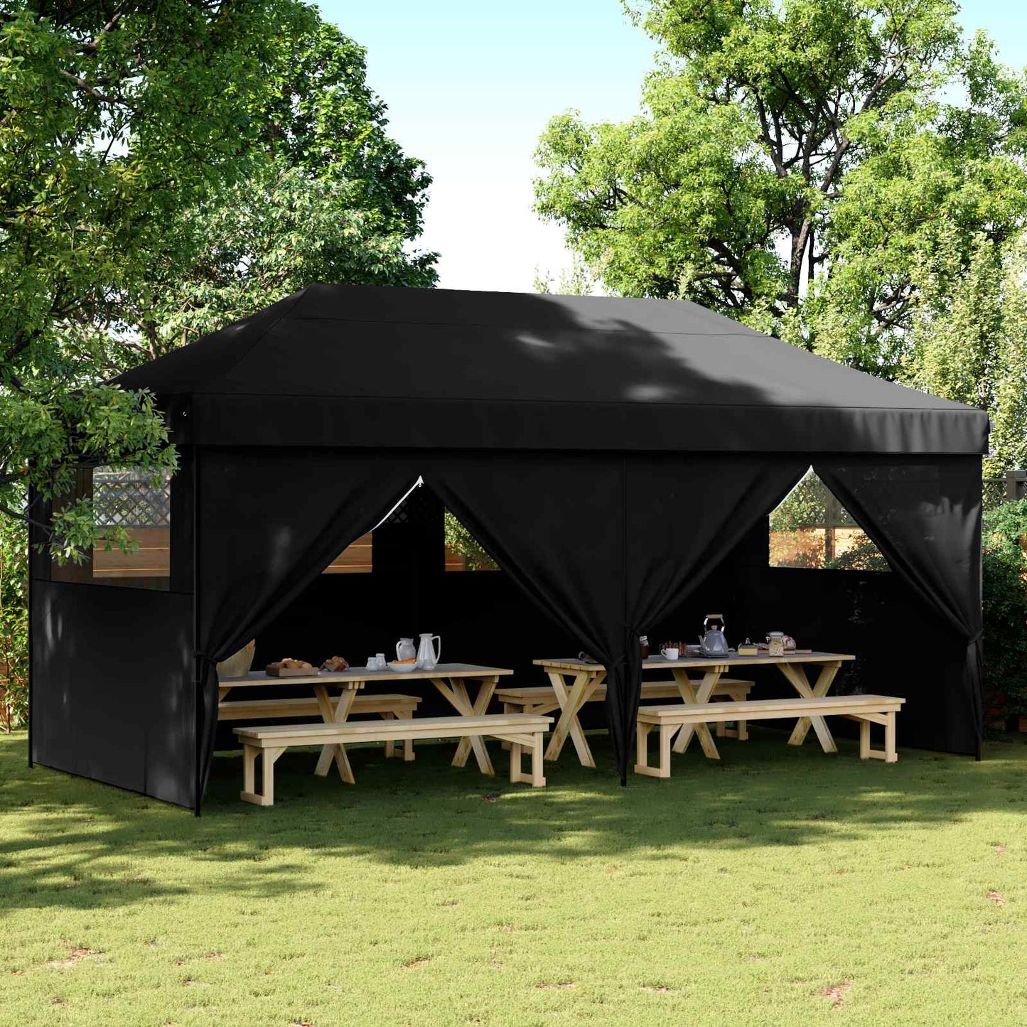 Partytelt Svart 292 x 580 x 315 cm Oxford Stoff vidaXL