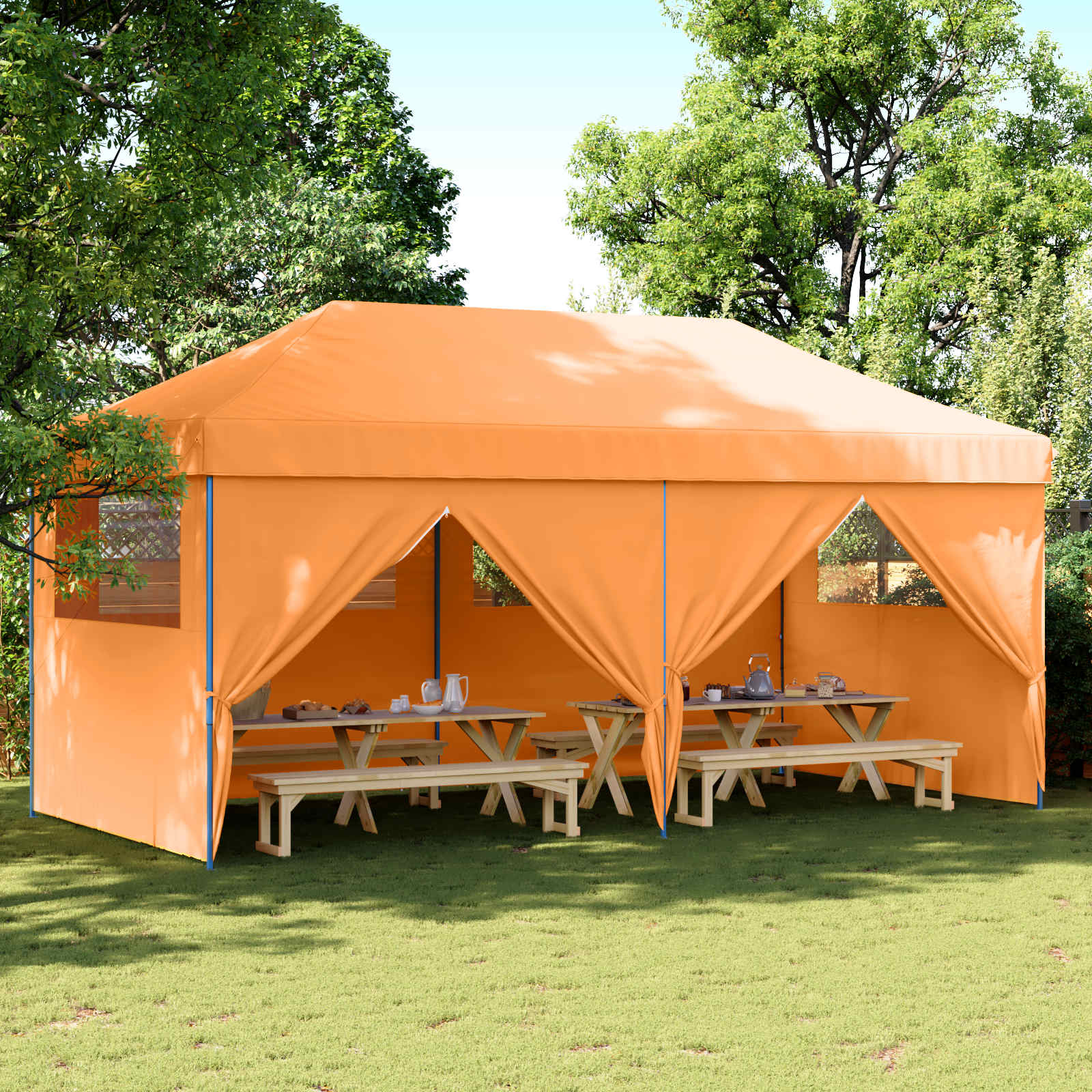 Partytelt Oransje 292 x 580 x 315 cm Oxford Stoff vidaXL