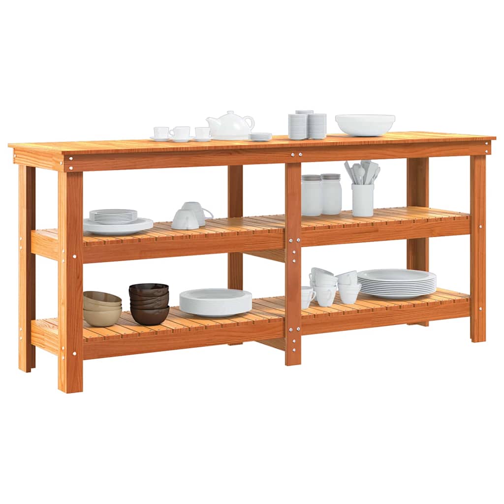 Arbeidsbenk Vokset Brun 181.5 x 50 x 80 cm Massiv furu