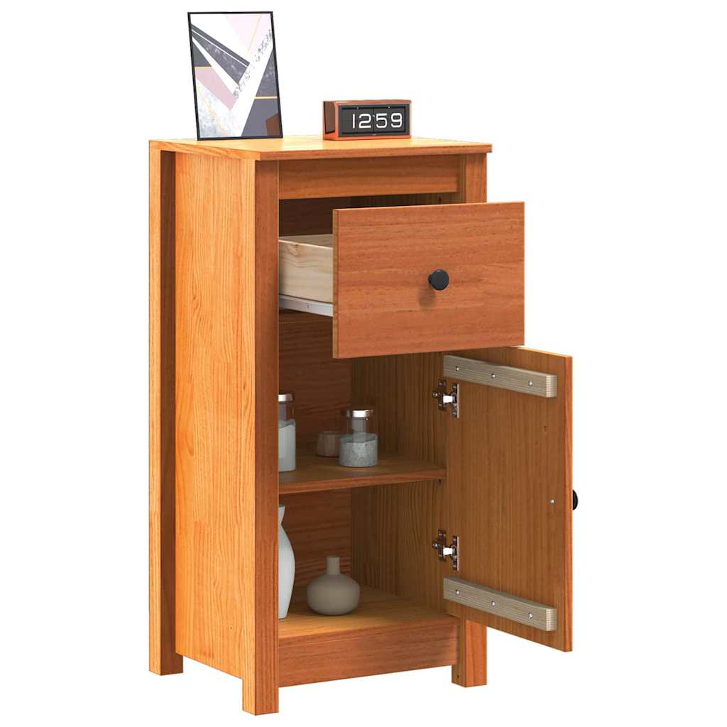Serviesskap 2 pcs Vokset Brun 39 x 34,5 x 80 cm Massiv furu