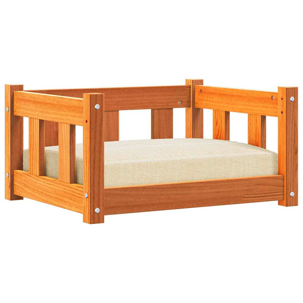 Hundeseng med lagring Vokset Brun 55 x 45 x 28 cm Massiv furu