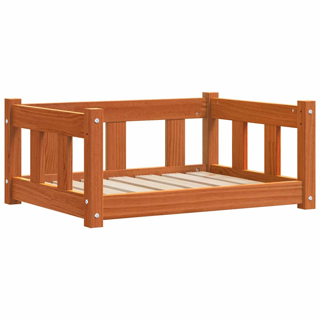 Hundeseng med lagring Vokset Brun 65,5 x 50 x 28 cm Massiv furu