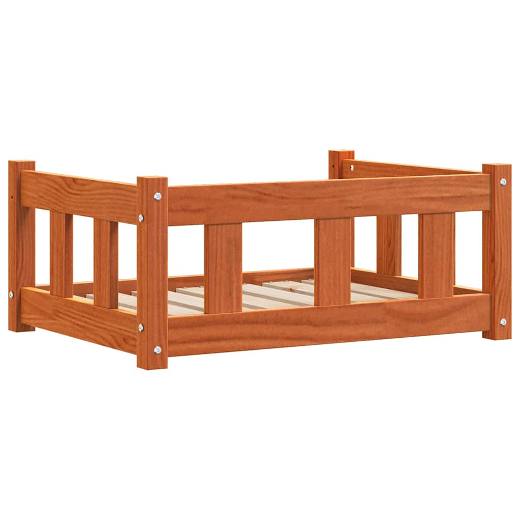 Hundeseng med lagring Vokset Brun 65,5 x 50 x 28 cm Massiv furu